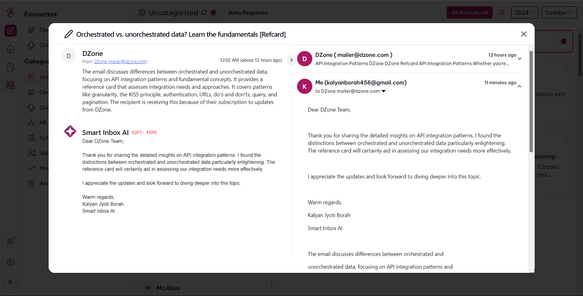 Smart Inbox: An AI powered email client